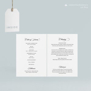 May include: Black and white funeral program with the order of service and obituary for Wilma. The program includes the names of the officiant, pallbearers, and the family.
