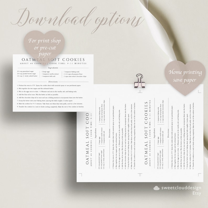 MINIMAL Recipe Card Template Simple Recipe card CANVA Recipe Editable Modern Recipe Card Printable Recipe Personalized recipe 4x6 5x7 A5 A6 image 7