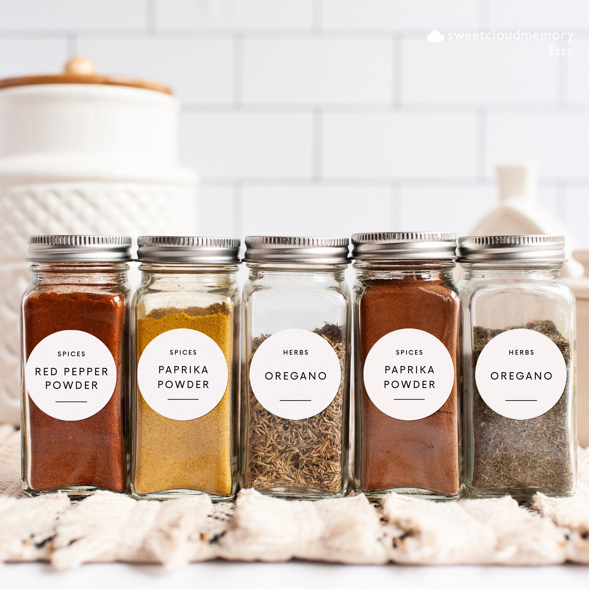 Talented Kitchen 272 Spice Labels Stickers, Clear Spice Jar Labels  Preprinted - Bed Bath & Beyond - 37372536