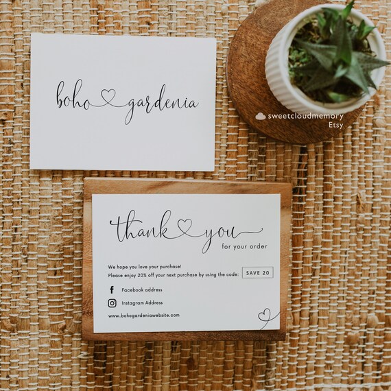 5 Sizes Business Thank You Card Template Simple Thank You Package