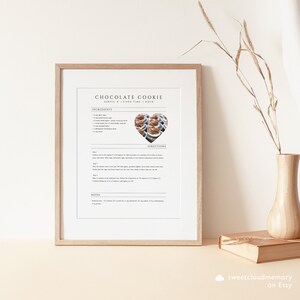 May include: Printable recipe card for chocolate cookies with a heart-shaped image of chocolate cupcakes. The recipe card includes a list of ingredients and directions for making the cookies. The text on the card reads "Chocolate Cookie, Serves 8, Cook Time 1 Hour".