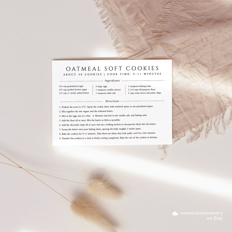 MINIMAL Recipe Card Template Simple Recipe card CANVA Recipe Editable Modern Recipe Card Printable Recipe Personalized recipe 4x6 5x7 A5 A6 image 5