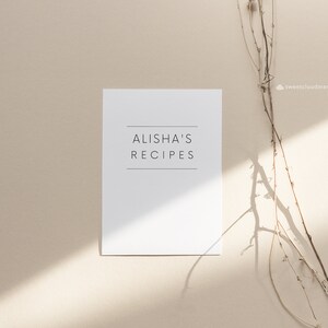 Minimal Recipe Card Template Editable Simple Recipe card Modern Recipe Card Printable Recipe Personalized card 5x7 A5 A4 5.5x8.5 8.5x11 image 5