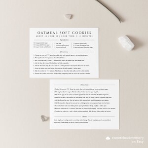 MINIMAL Recipe Card Template Simple Recipe card CANVA Recipe Editable Modern Recipe Card Printable Recipe Personalized recipe 4x6 5x7 A5 A6 image 2