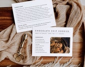 Modern Recipe Card Template Editable Gold frame Recipe card Minimalist Recipe Card Photo Recipe Card Printable Recipe Template Simple Recipe