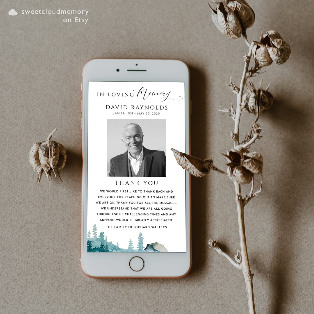 Funeral Photo Thank You Electronic Card Funeral Thank You Card Forest