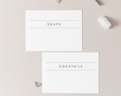 Minimalist Recipe book Dividers Modern Recipe Divider Card Template Editable Simple Book divider Printable card black & white A6 5x7 4X6