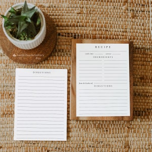 kitchen recipe card template Simple recipe template kitchen shower double sided Recipe Bridal Shower Insert 8.5x11 A4 5X7 3.5X5 4X6 A6 A7 image 5