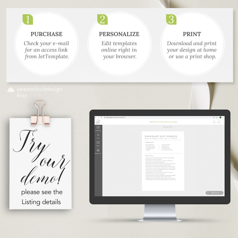 Minimal Recipe Card Template Editable Simple Recipe card Modern Recipe Card Printable Recipe Personalized card 5x7 A5 A4 5.5x8.5 8.5x11 image 7