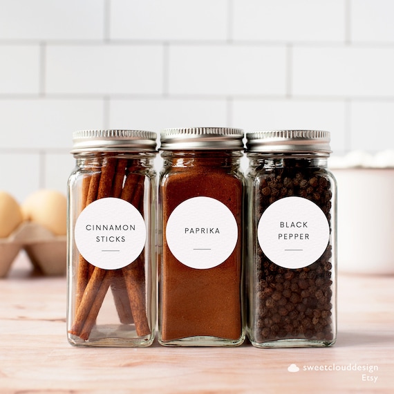 EDITABLE Spice Jar Labels Template Modern Minimalist 