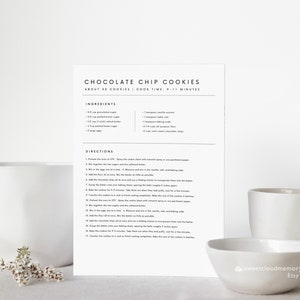 Minimal Recipe Card Template Editable Simple Recipe card Modern Recipe Card Printable Recipe Personalized card 5x7 A5 A4 5.5x8.5 8.5x11 image 9