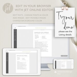Minimal Recipe Card Template Editable Simple Recipe card Modern Recipe Card Printable Recipe Personalized card 5x7 A5 A4 5.5x8.5 8.5x11 image 8