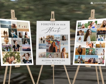 Kolaż pamiątkowy Plakat Pogrzeb Prosty kolaż Plakat znak Kolaż plakatowy Znak pogrzebowy Kolaż na uroczystość pamiątkową Wielokrotny plakat