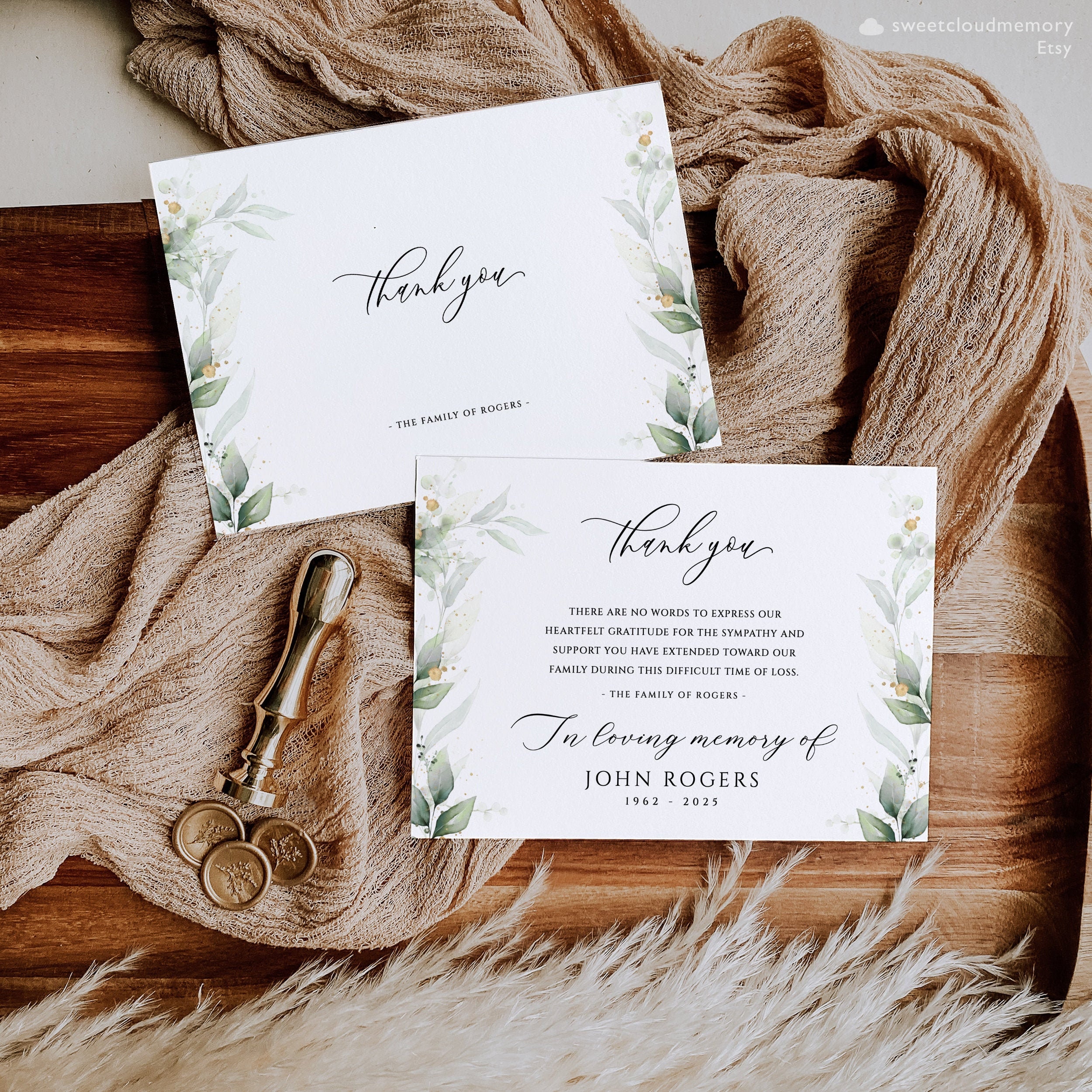 Prims & Flourish 24 Biglietti Di Ringraziamento Con Buste | Lamina Oro E Motivi Floreali Pastello | Cartoncino 270 G/m², 10x15 Cm, Interno Vuoto | Per Matrimoni E Baby Shower