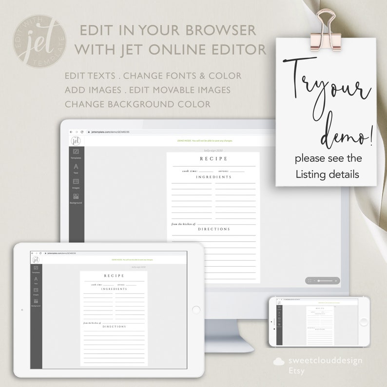 kitchen recipe card template Simple recipe template kitchen shower double sided Recipe Bridal Shower Insert 8.5x11 A4 5X7 3.5X5 4X6 A6 A7 image 10