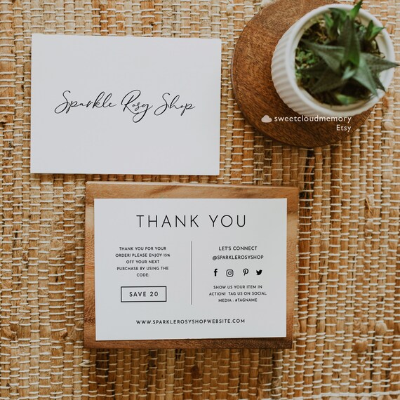 Business Thank You Card Template Simple Thank You Package Insert