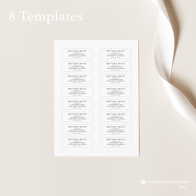 Editable Minimal Return Address Labels Template DIY Avery - Etsy