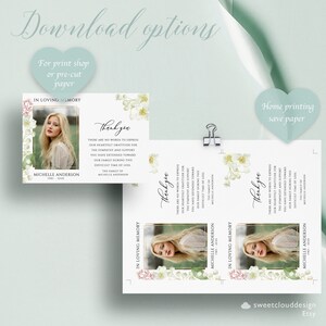 Lily Funeral Thank You Card Template White Flower Funeral Thank You ...