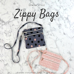 Zippy Bag Crossbody Bag Pattern Holds Cell Phone, Passport, Makeup, Cash, credit cards