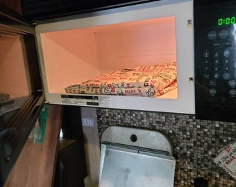Quilted Protector Sleeve for glass microwave tray or pizza stone in RV - Camper - Travel Trailer - Caravan plate protector