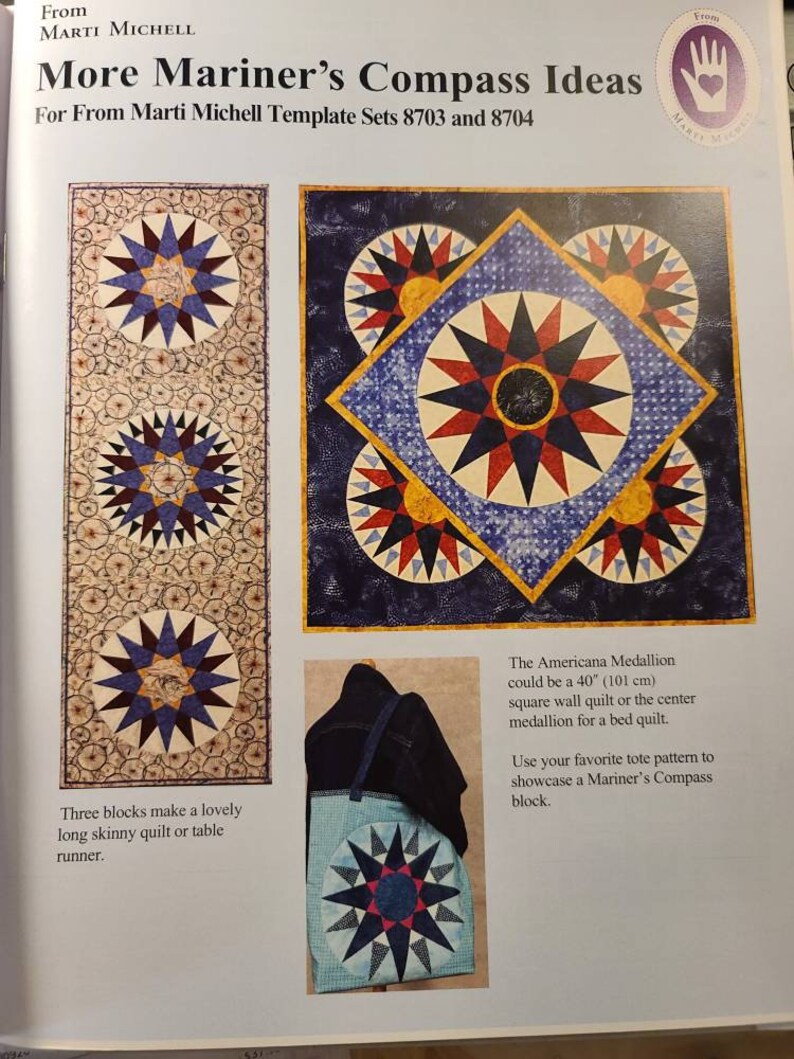 Mariner's Compass 20 Template Set for quilting and Etsy