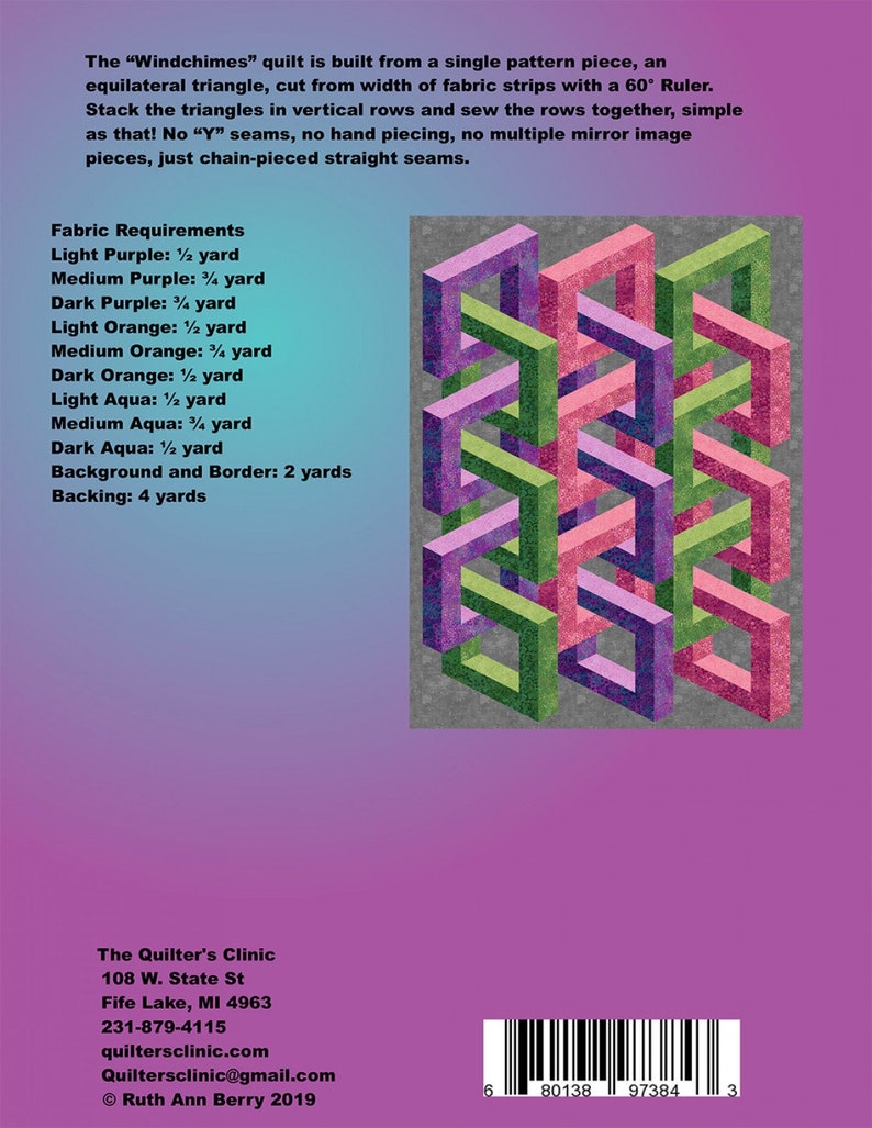 Wind Chimes 3D Quilt Pattern EASY Beginner Project Make a Etsy