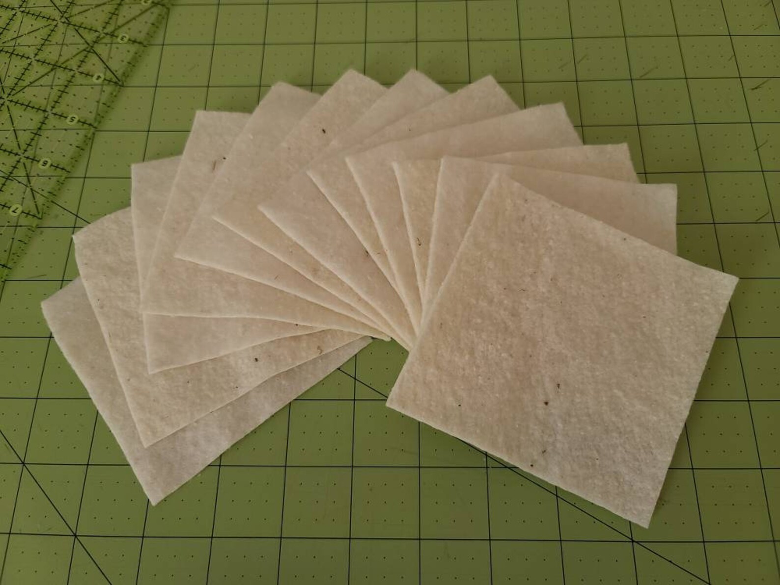 Precut 4 batting squares for Lil' Quilted Christmas Etsy