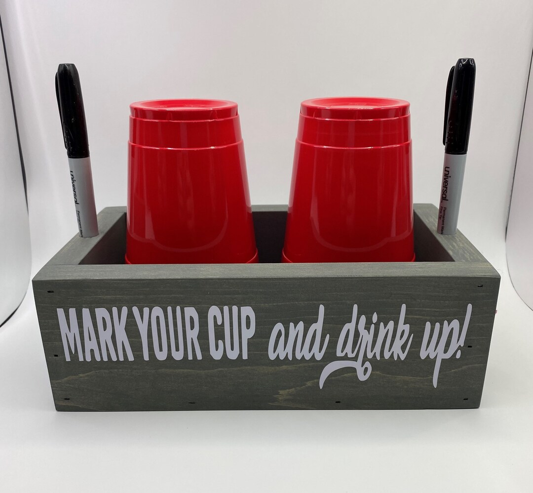 Double Red Solo Cup Dispenser Marker Holder Mark Your Cup Etsy