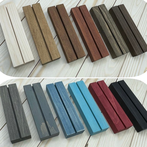 Portanúmeros de mesa de madera - Letrero de acrílico - Tarjeta de lugar para bodas - Soporte para tarjetas y regalos - Fotografía - Exhibición de arte