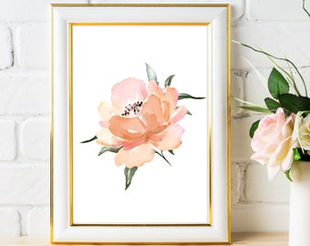 Pink Rose Wall Art, Watercolor Flowers, Floral Art Prints, Floral Wall Art, Bedroom Wall Decor, Valentine Gift, Gift for Her, Rose print