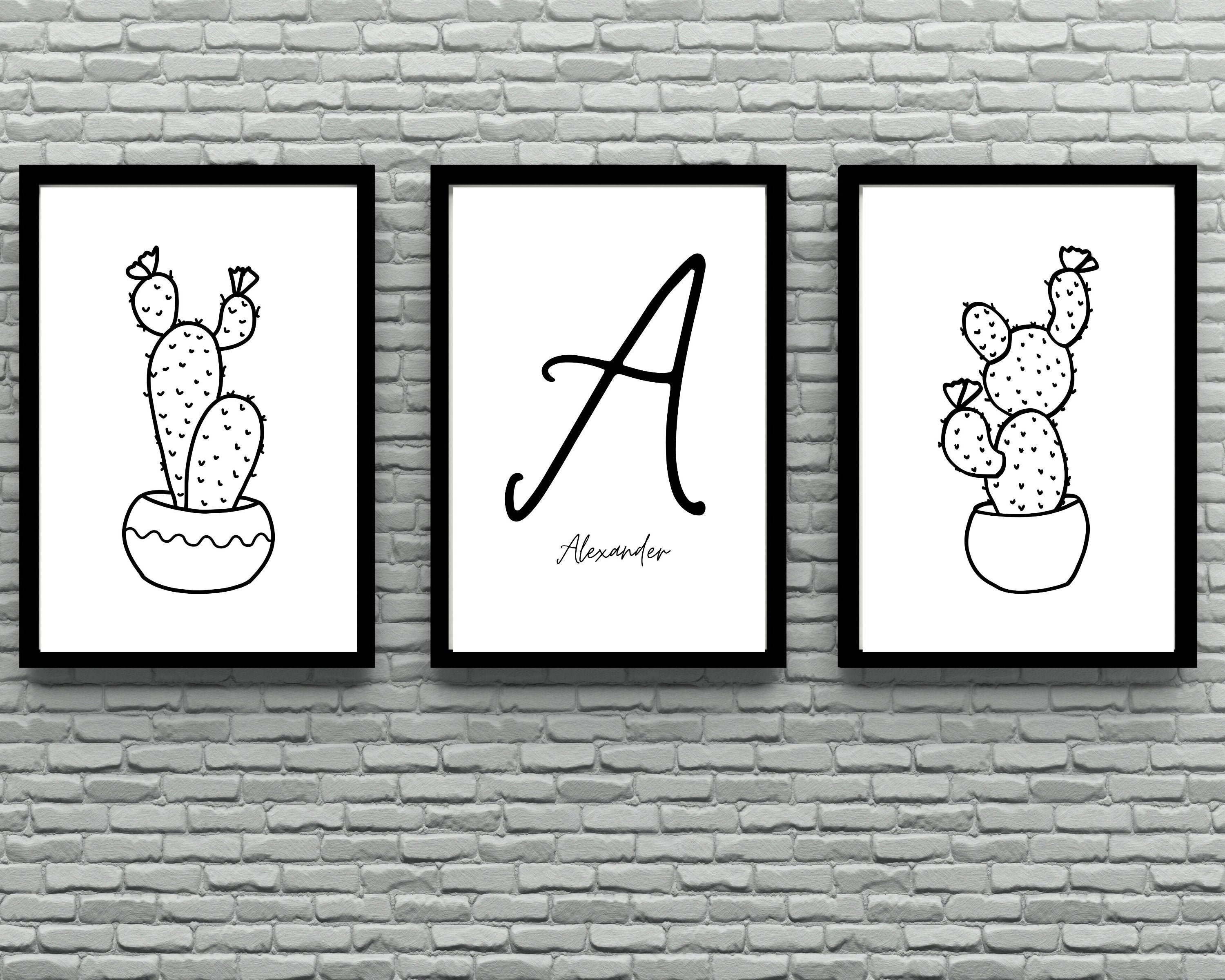 Set of 3 Nursery Wall Decor Cactus Wall Art Cactus Wall Etsy