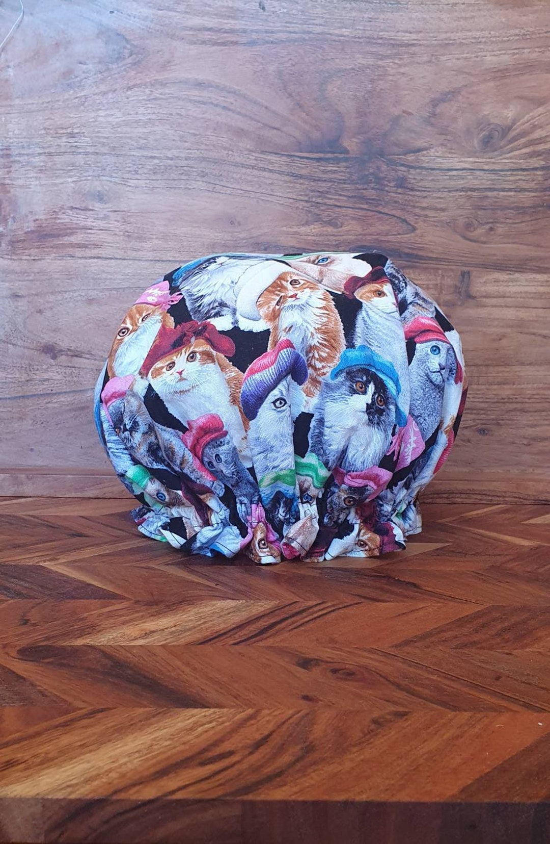 Womens Luxury Waterproof Shower Cap Cats With Coloured Hats Etsy