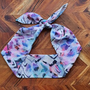 Hair Scarf - Women's Hair - Vintage - Handmade - Bows - Ponytails - Buns - Polyester/Chiffon/Crepe - Neckerchief - Bag Scarf
