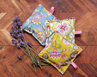 Lavender Drawer Sachet, lavender pillow - 3 pack - pink/ yellow/grey floral