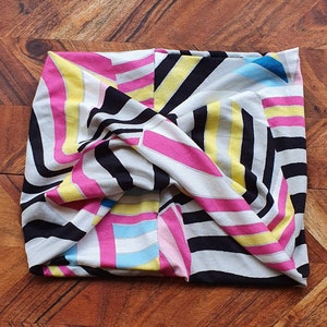 Multi style stretch twisted headband headwrap headbands for women sports headbands women's headband gift - adult size - bright stripe print