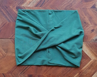 Green Twisted Wide Headband - Cotton Rayon Knit, Adult Size