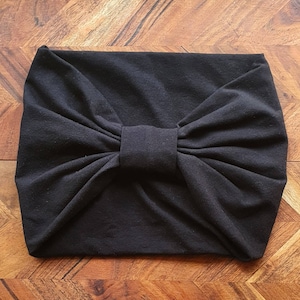 Black Extra Wide Women&#39;s Headband, Stretchy Turban Workout/Yoga Boho Head Wrap Bandana - Buy 3 Get 1 Free!
