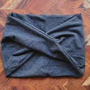Grey Multi Style Twisted Wide Headband- extra wide, turban, messy hair, comfy, workout, yoga, stretch knit - adult size