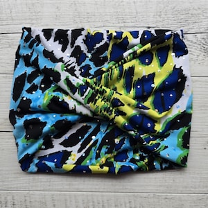 Multi style stretch twisted headband headwrap headbands for women sports headbands women's headband gift - bright animal print