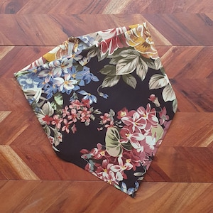 Bandana For Women -  Super Soft Floral Square Scarf - Dog Bandana  - Black/Pink floral