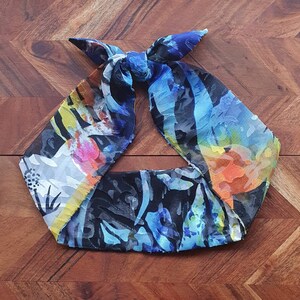 Hair Scarf - Women's Hair - Vintage - Handmade - Bows - Ponytails - Buns - Polyester/Chiffon/Crepe - Neckerchief - Bag Scarf