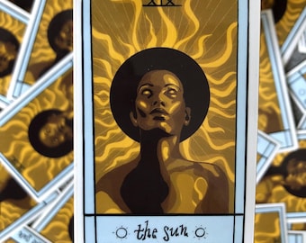 Sticker - The Sun Tarot Card Illustration