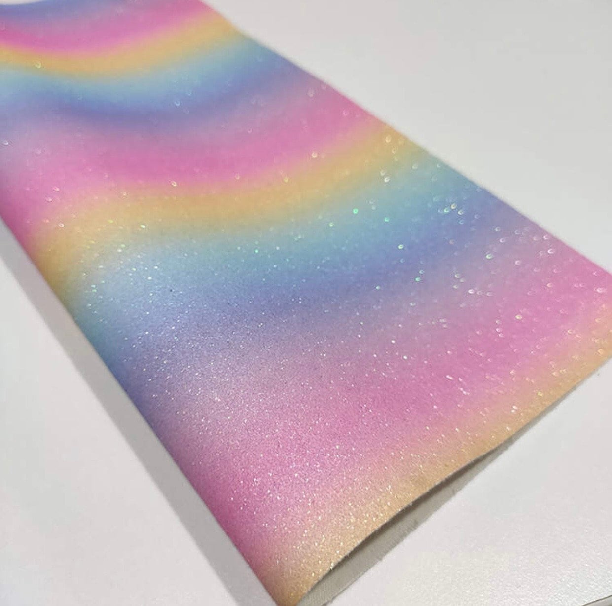 12 x 20 Rainbow White Glitter HTV - Heat Transfer Vinyl Sheet Sheets