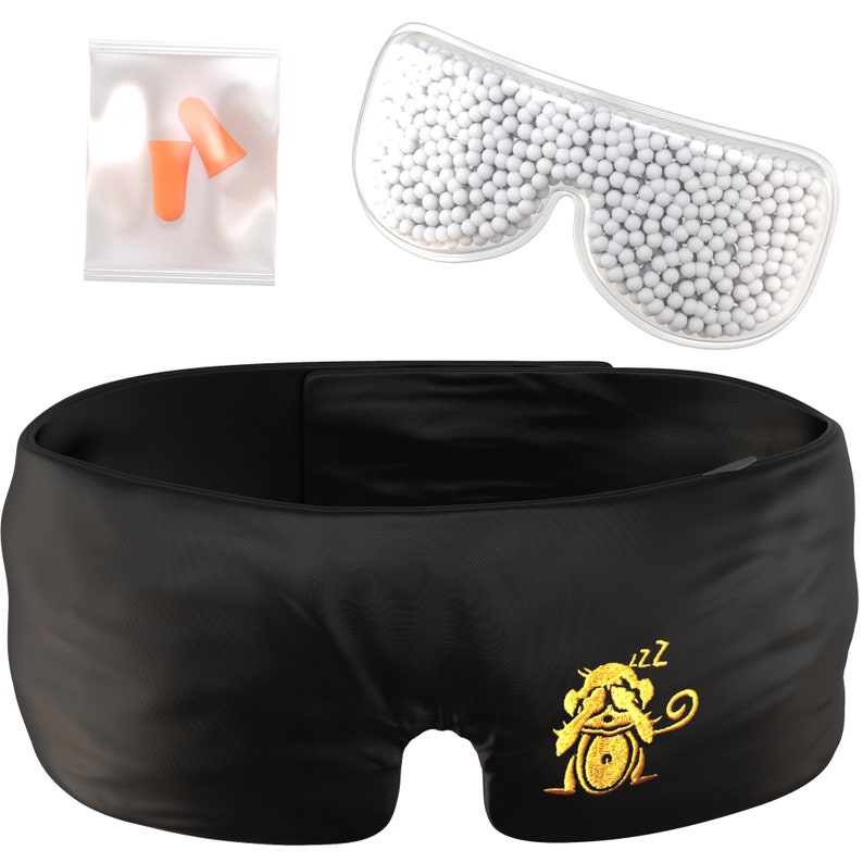 Sleep Monkey Luxury Silk Sleep Mask With Cooling Gel Inserts and Ear