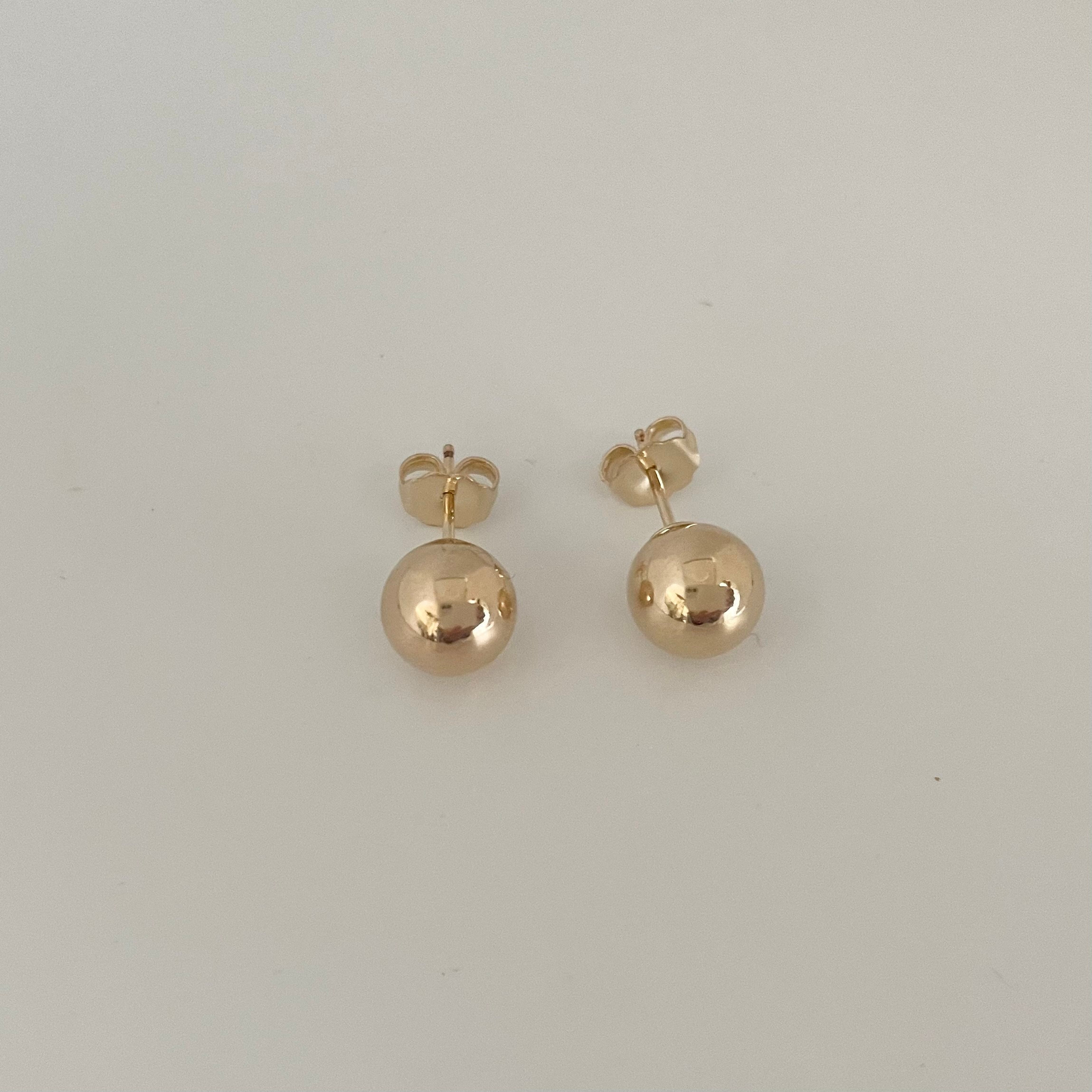 ■VINTAGE HOLLYWOOD■ Classic Ball Earrings 3set VH2379EA005 Vintage Ball 14K Yellow Gold Stud Earrings Staple Luxury