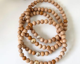 Wood stretch bracelets
