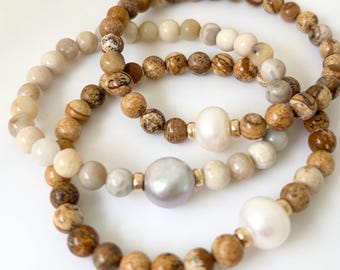 Jasper and Pearl bracelet
