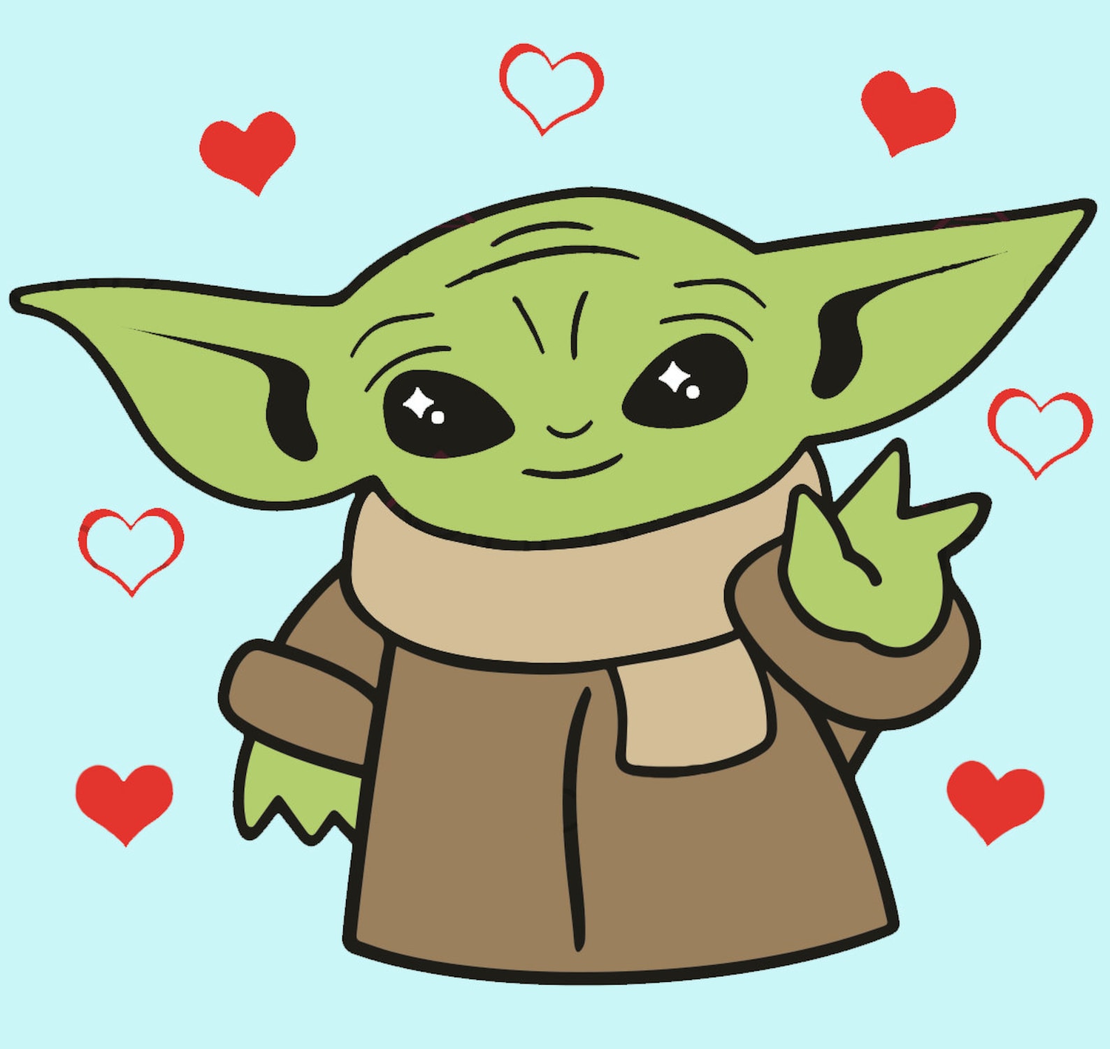 BaBy YoDa Hearts Svg ValeNtine Svg BabY YOda Svg Heart Svg | Etsy