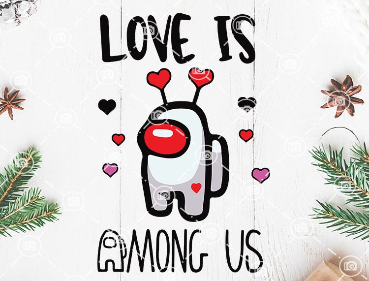 Download Love Is Among Us SVG Among Us Cute SVG Heart With Among Us ...