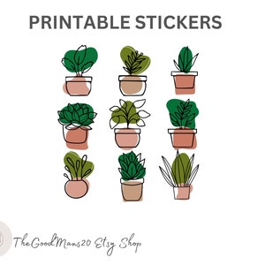 植物ステッカー、印刷可能なステッカー、